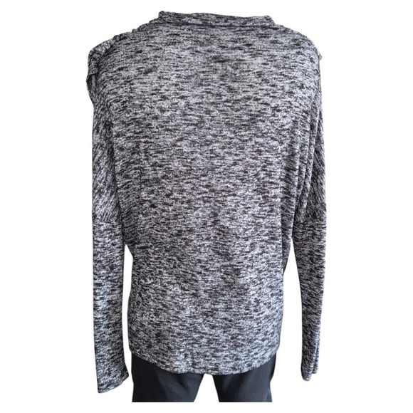 WOMENS MAURICES MEDIUM CROSSOVER COWL NECK SWEATER BLACK/WHITE - Picture 4 of 6